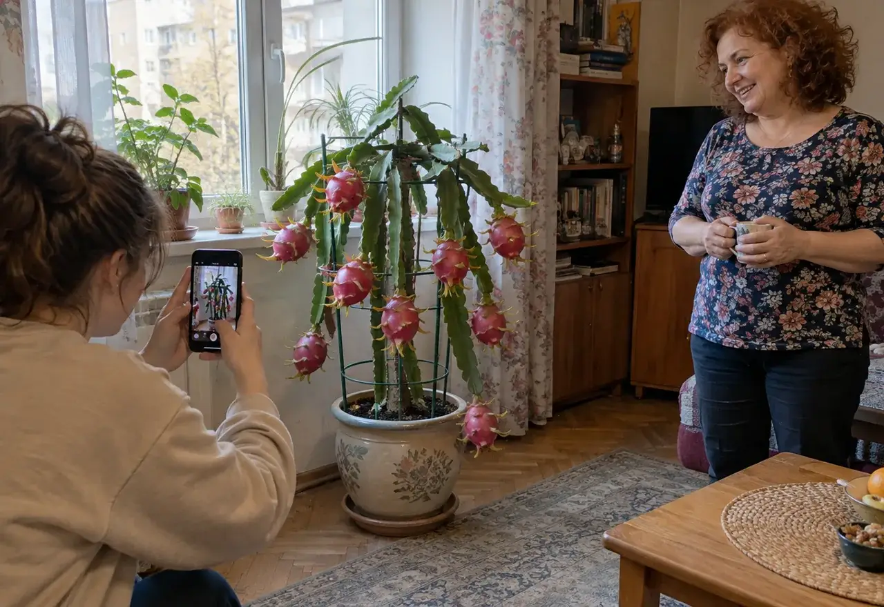 Яскраві плоди пітахаї, які фотографують гості